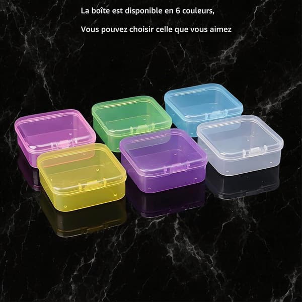 31 plastikkasser: 1 gennemsigtig kasse og 30 violette