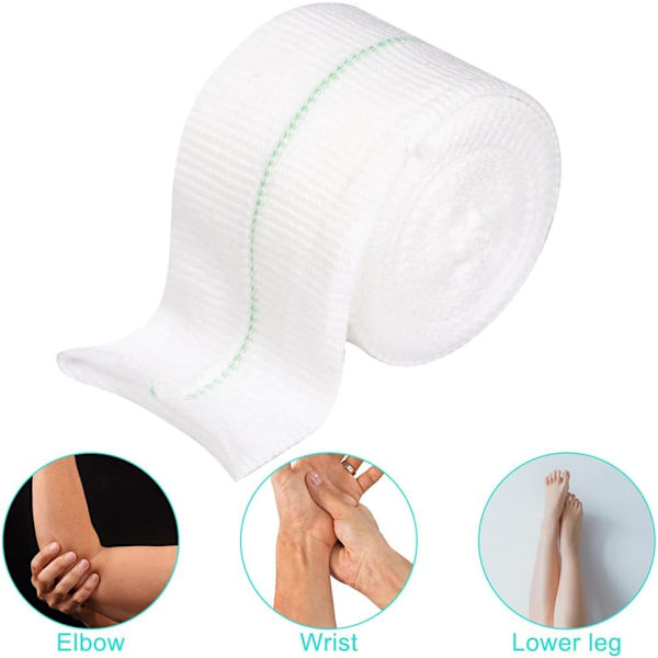 Elastisk kompressionsbinda lämplig för små lemmar, handleder och armbågar; dubbelsidig elastisk binda; 5 cm x 5 m.