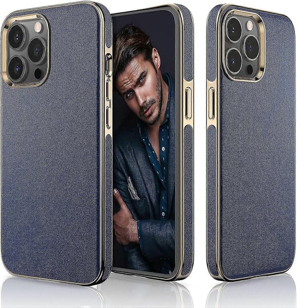 Iphone 13 Pro Max Deksel, Business Slim Classic Cover Menn Marineblå