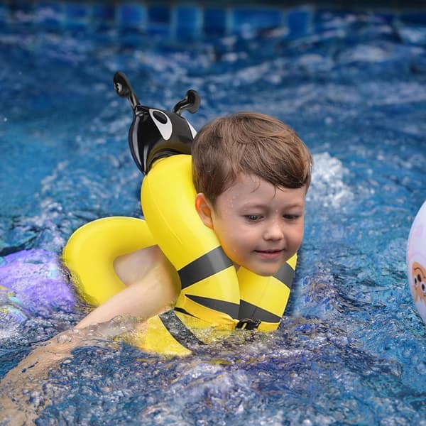 Badsäkerhetsväst för barn, Bi-design, 3-6 år, Uppblåsbar simväst för barn, strand och pool