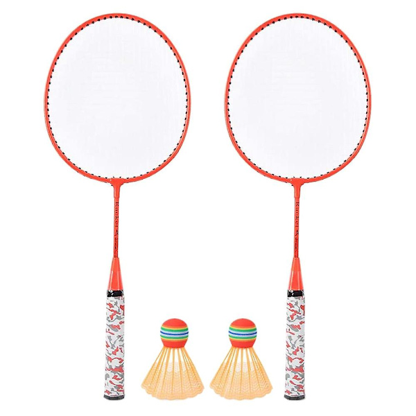 Badmintonracketar för barn, badmintonset med 2 bollar för spelare inomhus och utomhus