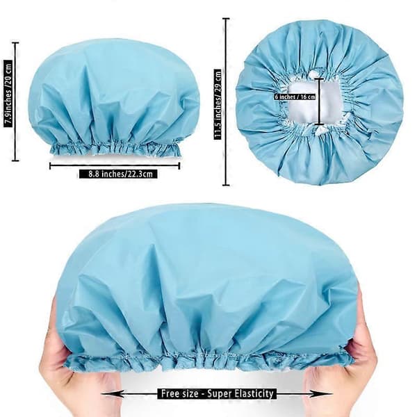 Dusjhetter for kvinner, Terry Cloth-fôret EVA-eksteriør, elastisk, gjenbrukbar