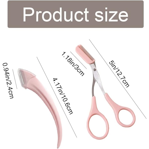 2 st Eyebrow Trimmer Sax Eyebrow Trimmer Set Professionell Precision Eyebrow Grooming Skönhetsverktyg med Kam för Män Kvinnor