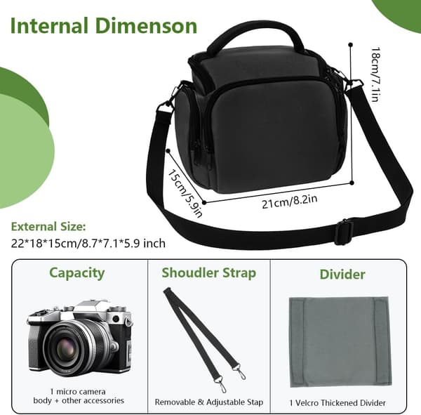 DSLR Kameraväska, Vattentät Stötsäker Väska, Svart