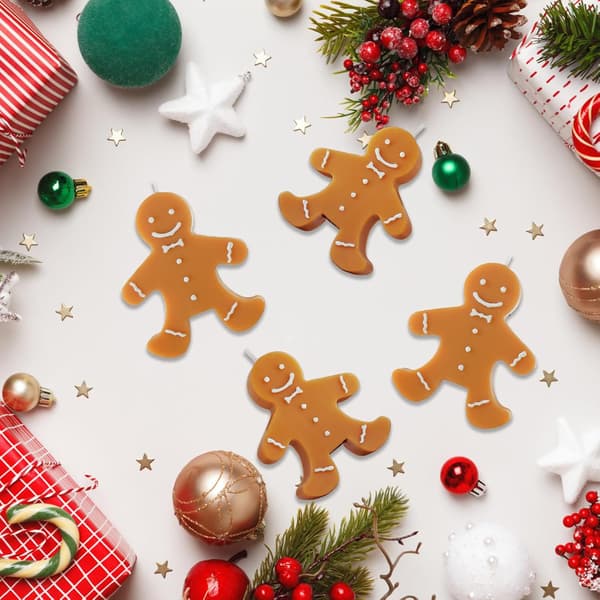 Jul-ljusform, pepparkaksgubbe silikonform för ljus, formar för doftljus, tvål, aromatiskt DIY