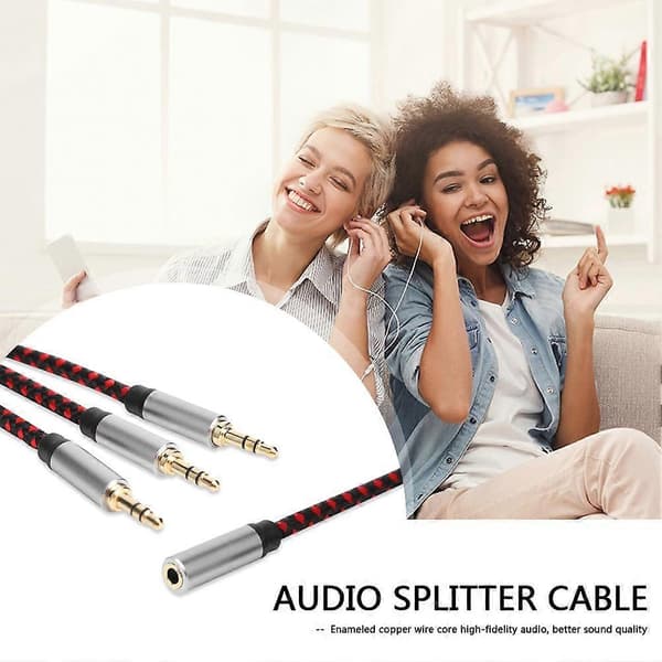 30 cm 3,5 mm hun til 3 3,5 mm han jack audio splitter kabel aux ledning