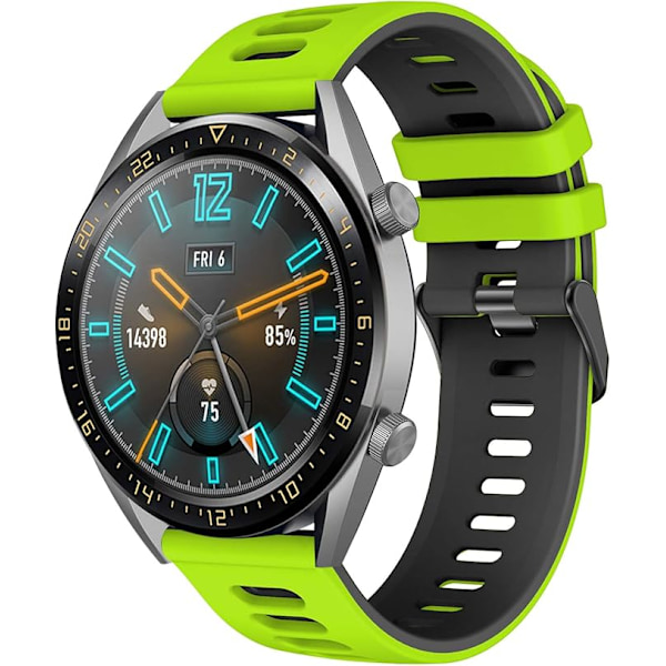 22 mm:n silikoninen ranneke Huawei Watch GT Active/GT2 46 mm/GT2 Pro/Honor Watch Magic/Galaxy Watch 46 mm/Gear S3/Galaxy watch 3 45 mm -kelloille