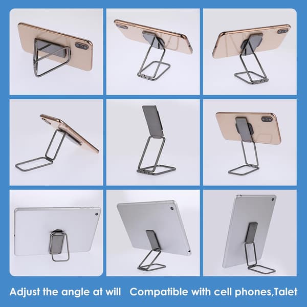Mobiltelefon ringgrebsholder, mobiltelefonring, 360° roterende metaltilbehør, foldbar stander til