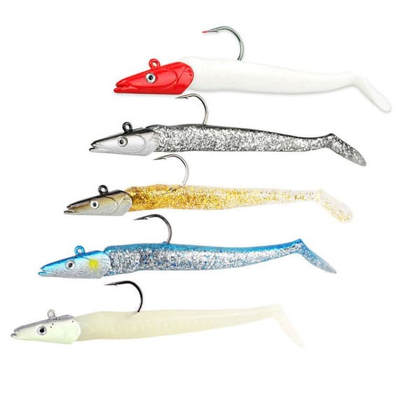 Fiskesluker, sett med 5 plastfiskesluker, 10 cm
