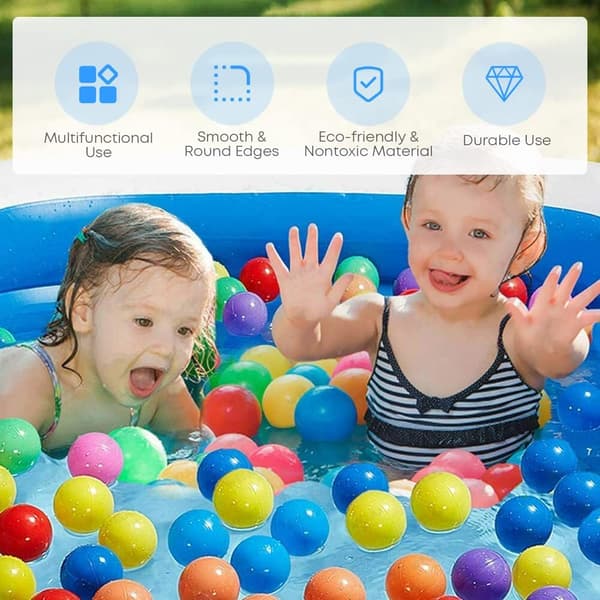 Uppblåsbar pool, Barnpool, Bärbar pool, Utomhus- och trädgårdspool, 2,1m × 1,45m × 0,65m