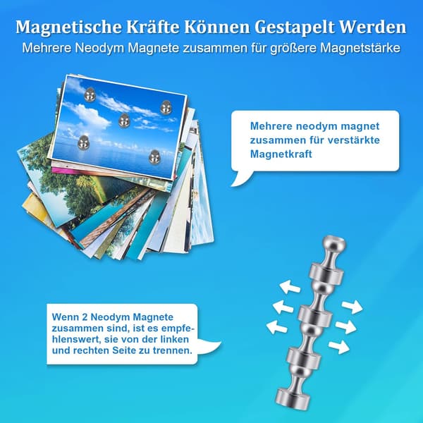 Kraftfulla Magneter 12st Små Neodym Kylskåpsmagnet Magnetisk Tavla 12 X 16 mm för Kylskåp Whiteboards, Silver
