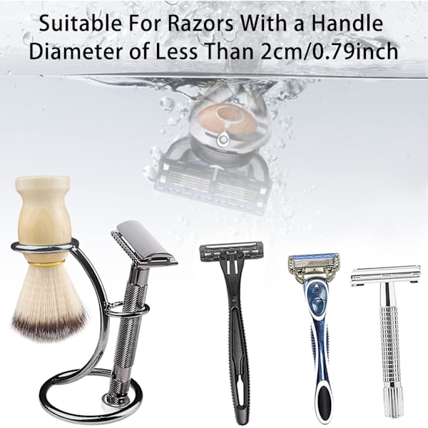 Barberhøvelstativ, barberhøvel- og barberkostholder, universell barberhøvel metallbørsteholder, barberkostholder (svart)