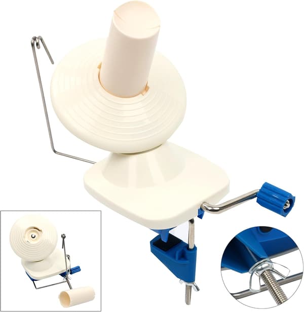 Garnvinde, Garnnøste-vinde, Lett å installere og effektiv garnkake-vinde lager pene garnkaker, Robust ABS garnvinde for hekling, blå