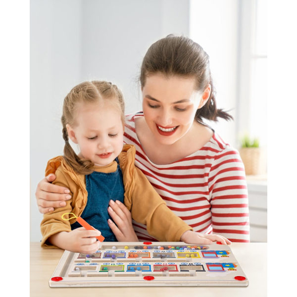 Magnetisk spel labyrint leksak, Montessori leksak, Utbildningsleksak för barn, Magnetisk färg och nummer labyrint, Utbildningsleksaker för barn 3-6 år gamla, Presenter
