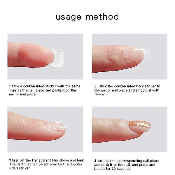 24 stk. Jelly Neglelim Patch Transparent Dobbeltklæbende Professionel