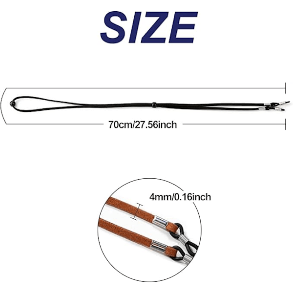 3 stycken glasögonband, kedja för kvinnor, guldkedja, glasögonslingor, ögonlock, för de flesta glasögon (flerfärgad), 70 cm