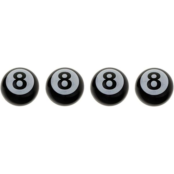 Sorte 8 Ball Dæk Hjul Fælg Ventil Hætter Støvhætter (4 stk.) Universal til Biler, SUV'er, Cykler, Motorcykler, Lastbiler