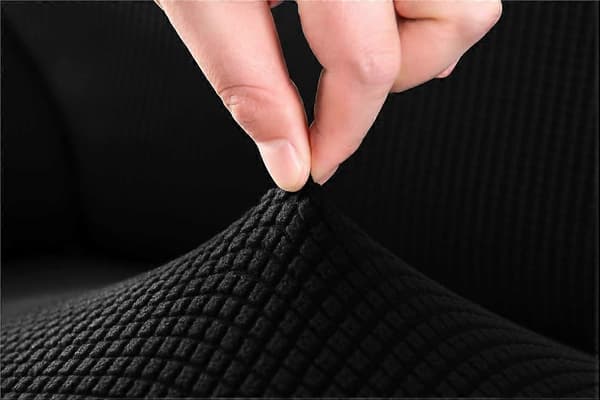 Elastiske sofatrekk, universelt sofatrekk for sofa med armlener (Svart, 1-seter)