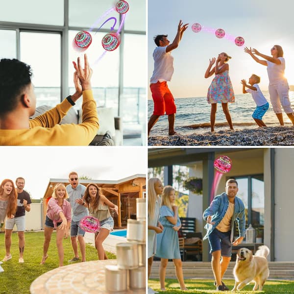 Flyvende Kugle Orb Legetøj Hover Ball Pro Flyvende Spinner Legetøj UFO RGB Cool Stuff Globe Magisk Boomerang Håndcontroller Mini Drone (Rød)