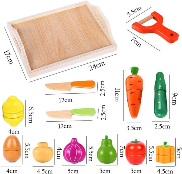 Träleksakskök Träleksaksmat för barn - Träleksaksmat Frukt och Grönsaker, Barnleksaker Present