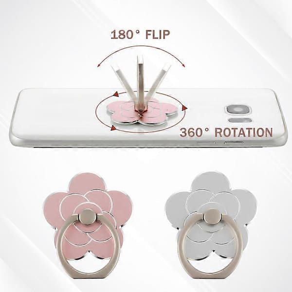 2 stk. Telefon Ring Holder Støtteben Mobiltelefon Blomst Fingerring