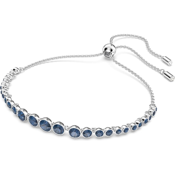 Färgglatt kristallarmband med runda diamanter, blått, mode, enkelt, populärt, lättviktigt, lyxsmycke