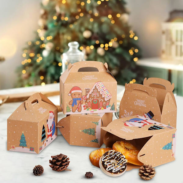 24 stycken julklappsaskar, 15,2 x 9 x 9 cm presentaskar kartong presentask julaskar kalender