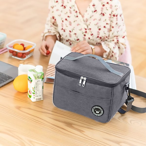 8L Isolert Lunsjbag for Varm og Kald Bruk, Sammenleggbar Isolert Lunsjboksbag, Bærbar Isolert Kjølebag for Måltider