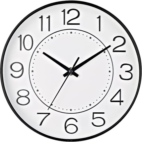 Väggklocka 12 tum tyst icke tickande klocka rund väggdekor, väggklockor för vardagsrum kök kontor (svart)