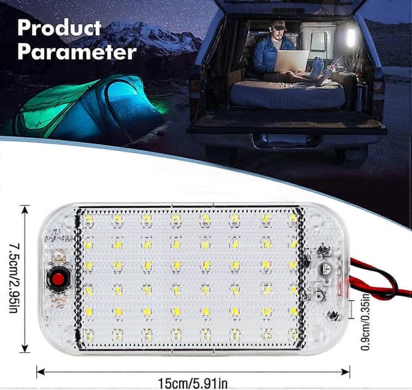 Paket 12V 85V 48 LED Interiör LED-lampor Interiörbelysning för Bil Husbil Lastbil Båt Husvagn