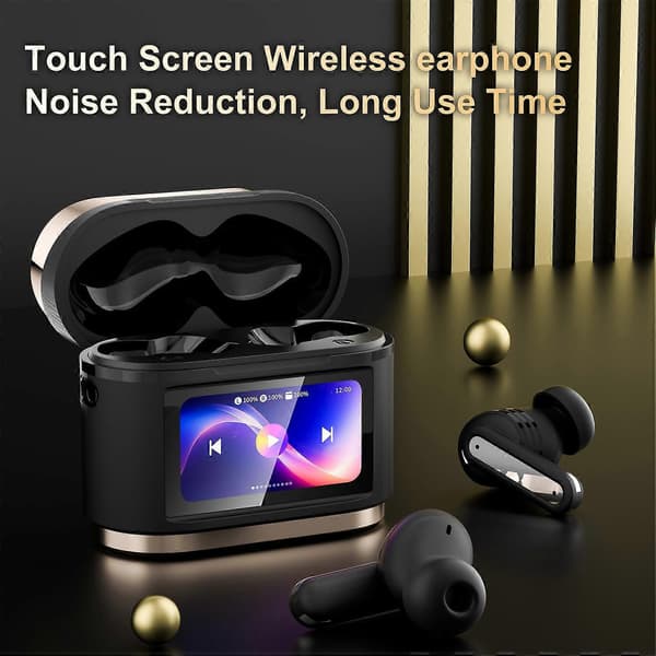 Typ A BD2 Smart Digital Display Touch Screen Trådlöst Bluetooth Headset ANC+ENC Brusreducering