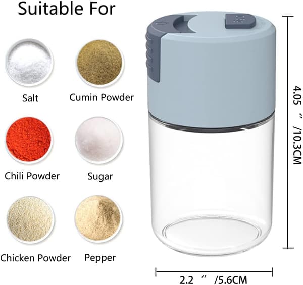 Målesalt- og peberstrøer, Ration Krydderidispenser Lufttæt Klar Glas Krydderiflaske