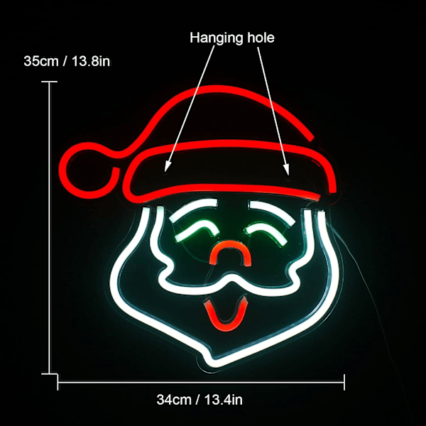 Jultomte Neonljusskylt LED Neon för Vägg USB Unikt Nattljus för Julfestival Heminredning Barfest Skylt