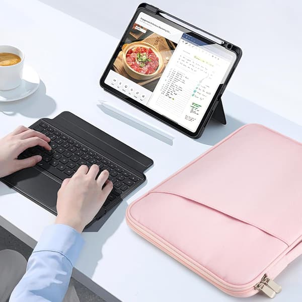 Tommer Tablet Etui til iPad Air 13\" M3 2025, iPad Pro 13\"/12.9\", Galaxy Tab S9/S10 Plus/S9 FE+/S9 FE Plus 12.4\", Sort