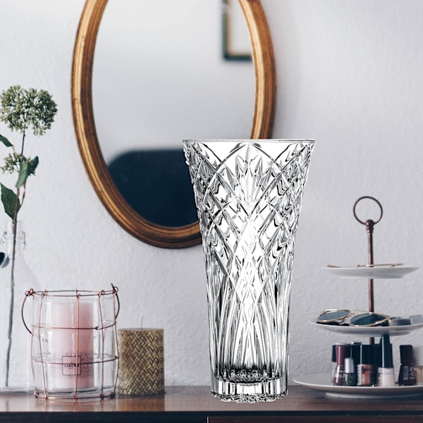 Klar Glasvase 30 cm Høj Moderne Dekorative Vaser - Cylinder - Glasvase Sæt - Borddekoration og Kontorindretning - Glasvase