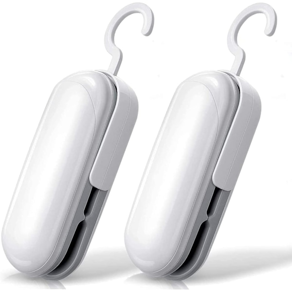 Mini Poseforsegler, Bærbar Varme Vakuumforsegler Plastforsegler, Chipsposeforsegler, 2 i 1 Mini Madforsegler