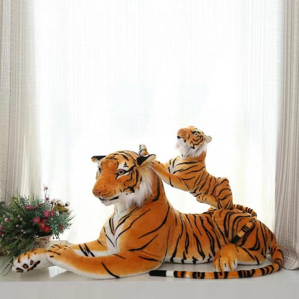 Stora Katter Vilda Realistiska Plysch 45cm (17.7\") (gulTiger)
