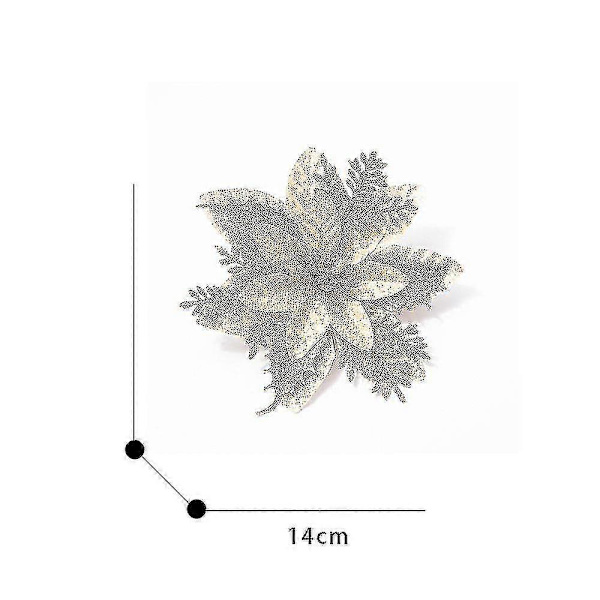 12 stk. julepynt blomster, blomst til julepynt (farve: rød)