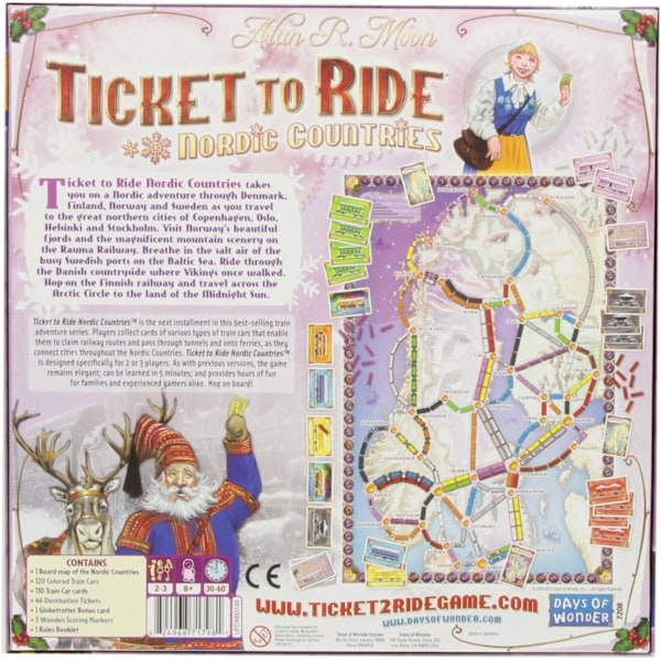 Days of Wonder | Ticket to Ride Nordiska Länder Brädspel | Ålder 8+ | För 2 till 3 spelare | Genomsnittlig Spellidstid 30-60 Minuter