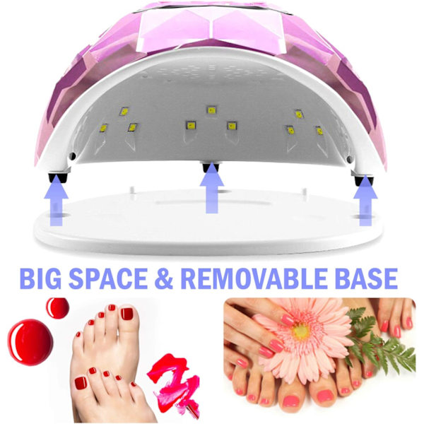 UV LED-nagellampa Snabbare nageltork för gellack, nagelhärdningslampa med 4 timerinställningar Automatisk sensor LCD-skärm