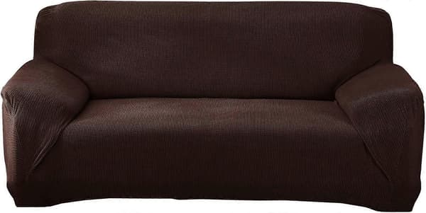 Stretch Sofföverdrag, Universal Sofföverdrag för Soffa med Armstöd (Svart, 1-sits)