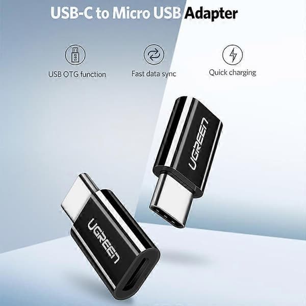 UGREEN 30865 Type-C-uros Micro USB -naarasadapteriin Mini Kannettava USB C -muunnin