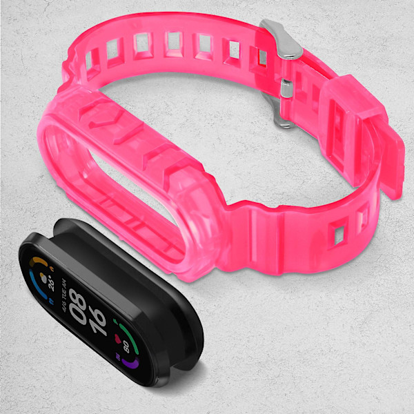 Yhteensopiva Xiaomi Mi Band 6 ja 5 kanssa, urheilullinen silikoninen iskunkestävä ranneke