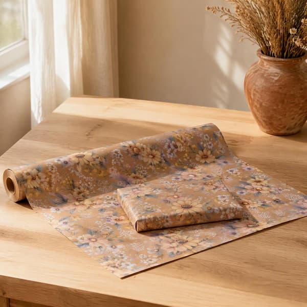 Kraft Gavepapirulle - 43 cm x 10 m Elegant gavepapir til fødselsdage, jul, bryllupper, barnedåb