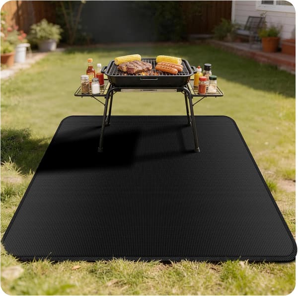 100x154 cm Utomhus BBQ Golvmatta – Brandresistent Skyddsmatta för Eldstäder och Grillar