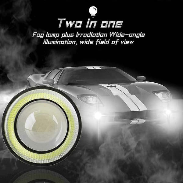 2 stk. Super Bright 3.0\" Universal Projektor LED Tåkelys 12V 10W Hvite COB Kjørelys DRL Tåkelys
