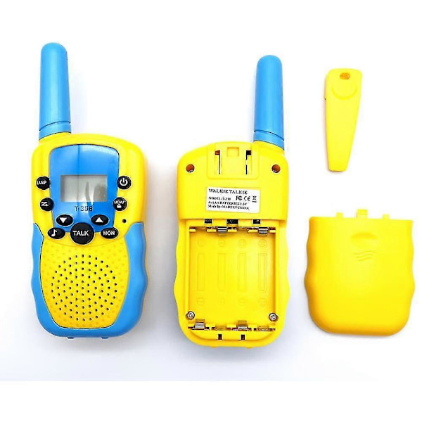 T388 Barn Walkie Talkie 1 Par, 2-5km Lång Räckvidd Kommunikation Ficklampa Leksak Present För 3-12 Åriga Barn Födelsedagspresent
