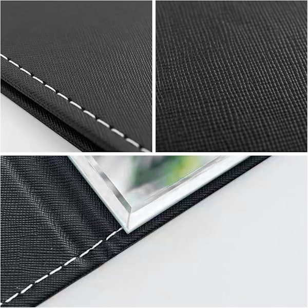 12,5x17cm Bärbar Vikbar Smink Spegel, Super HD Spegel, Multi Stativ Vinkel Stående PU Läder Resespegel