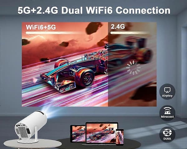 Mini Projektor 4K 1080P Portabel Projektor WiFi 6 BT 5.0 Android 11
