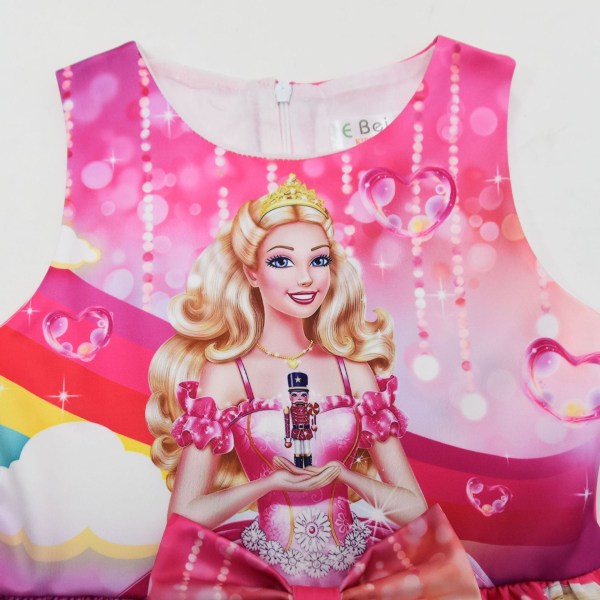 Barbie Kläder Barnklänning Rutigt print Flickklänning 140码